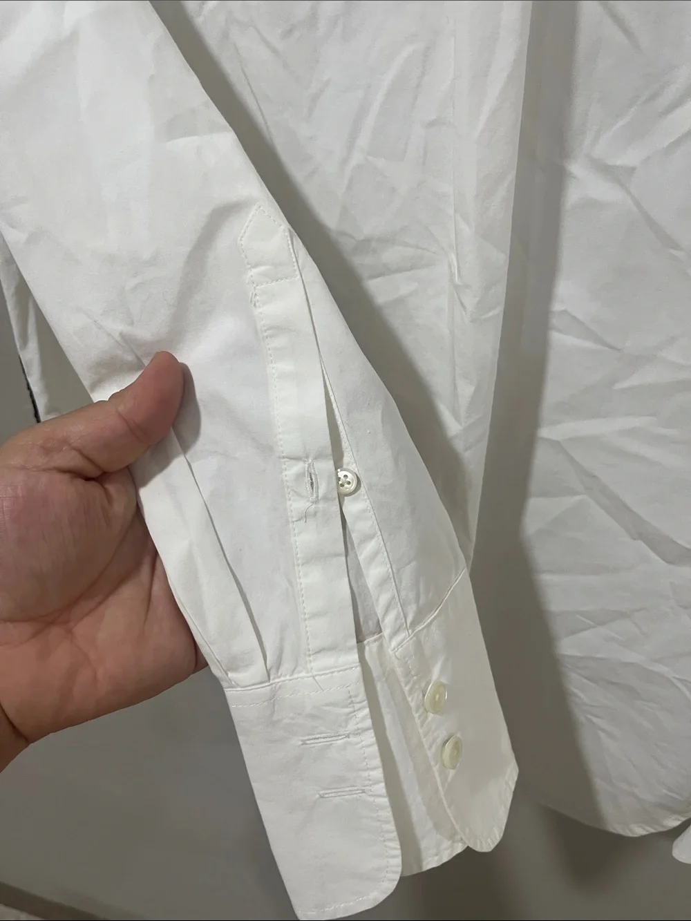 J. Crew White Button-Down Shirt with Navy Sequin Side Trim